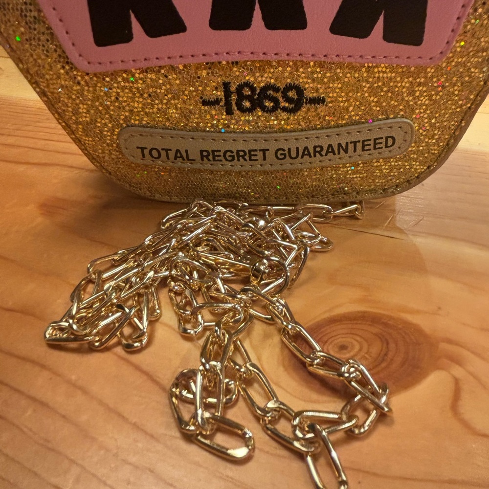 Gold Glitter Tequila Bottle Bag - Picture 3 of 3